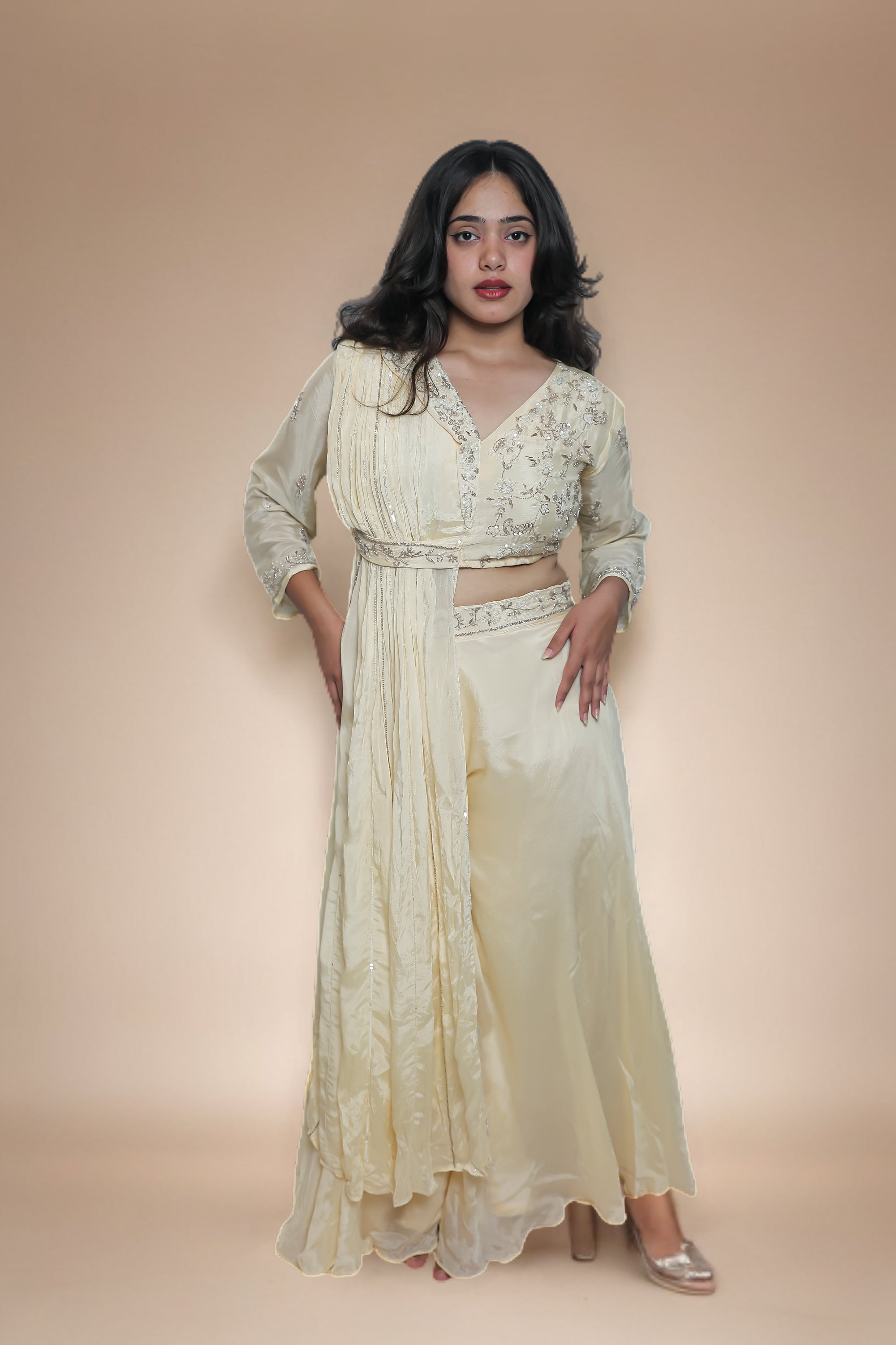 Ivory charm Indo-Western Co-ord Set