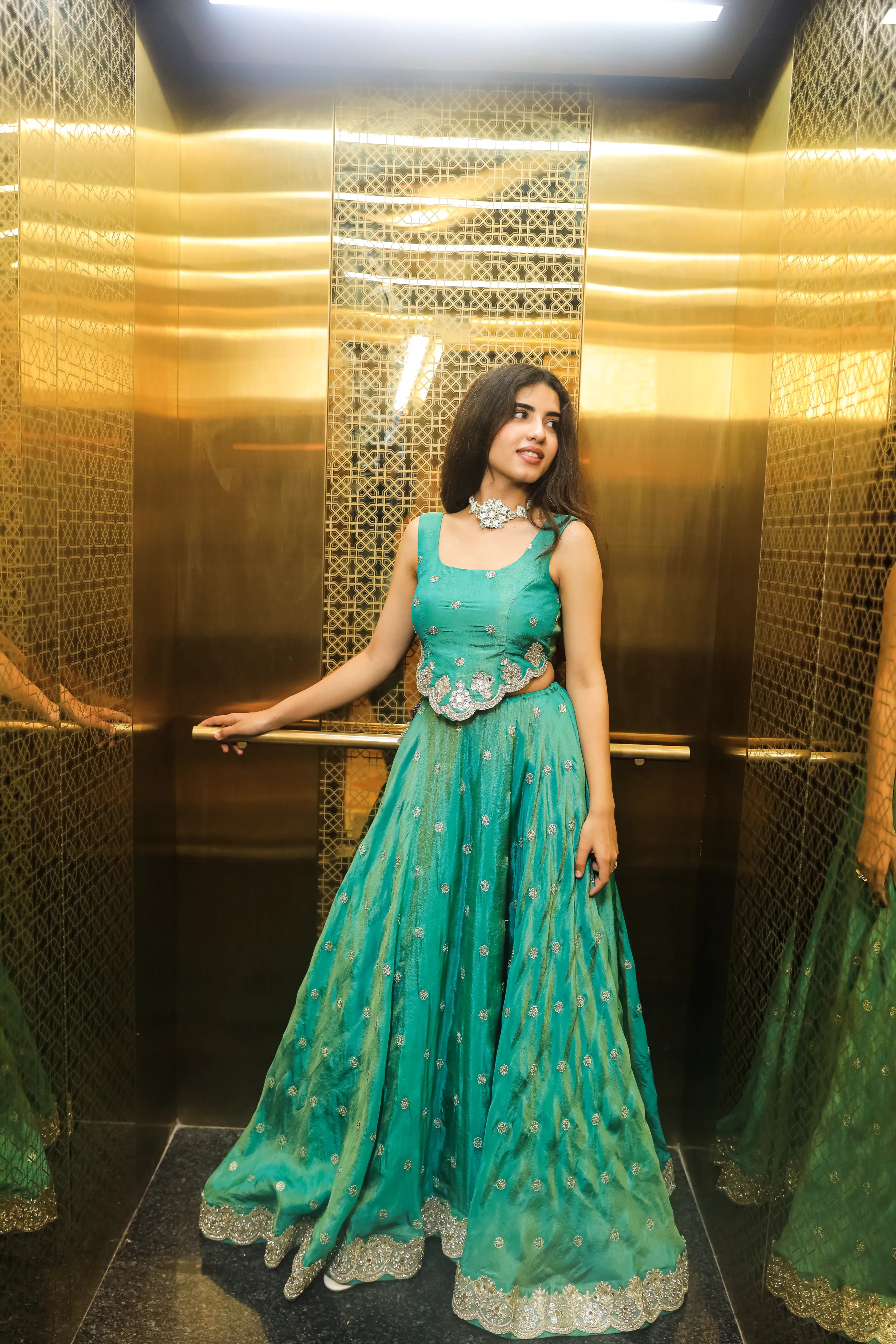 Royal Sage Green Lehenga