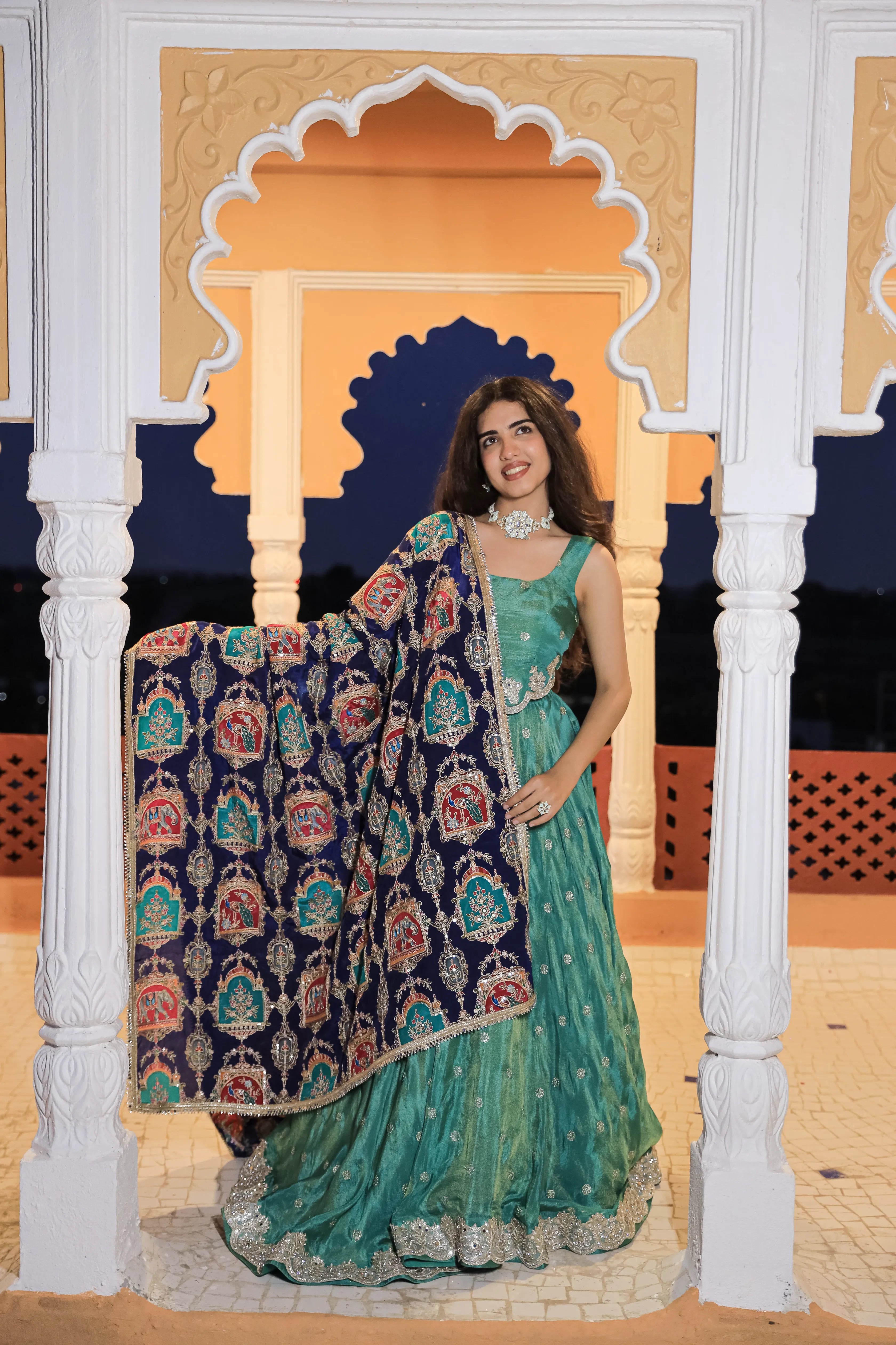 Royal Sage Green Lehenga