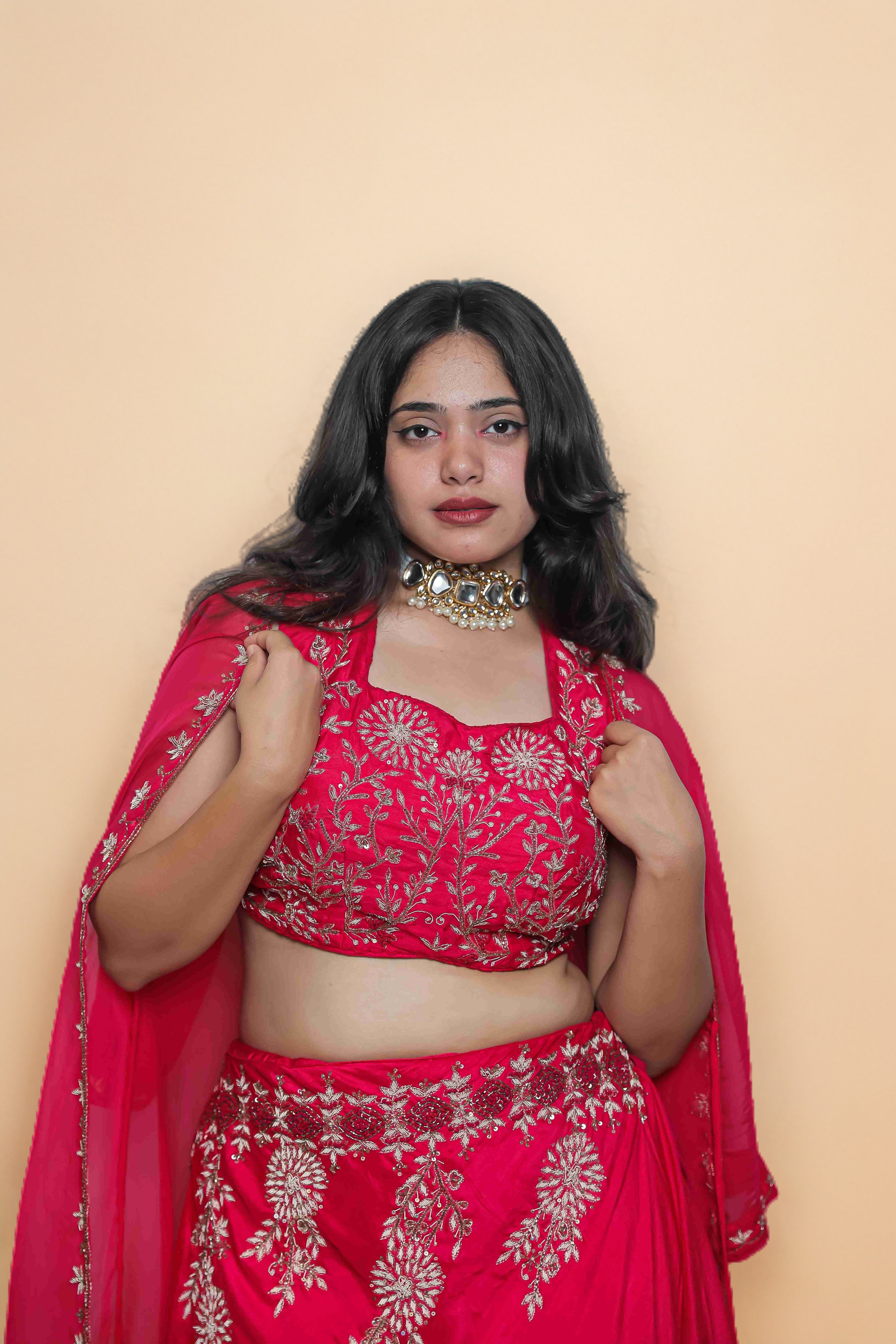 Rose Radiance Rani Pink 3 Piece Jacket Lehenga