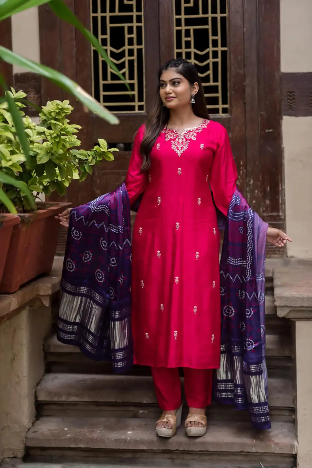 Grace Rani Pink Silk Salwar Kameez
