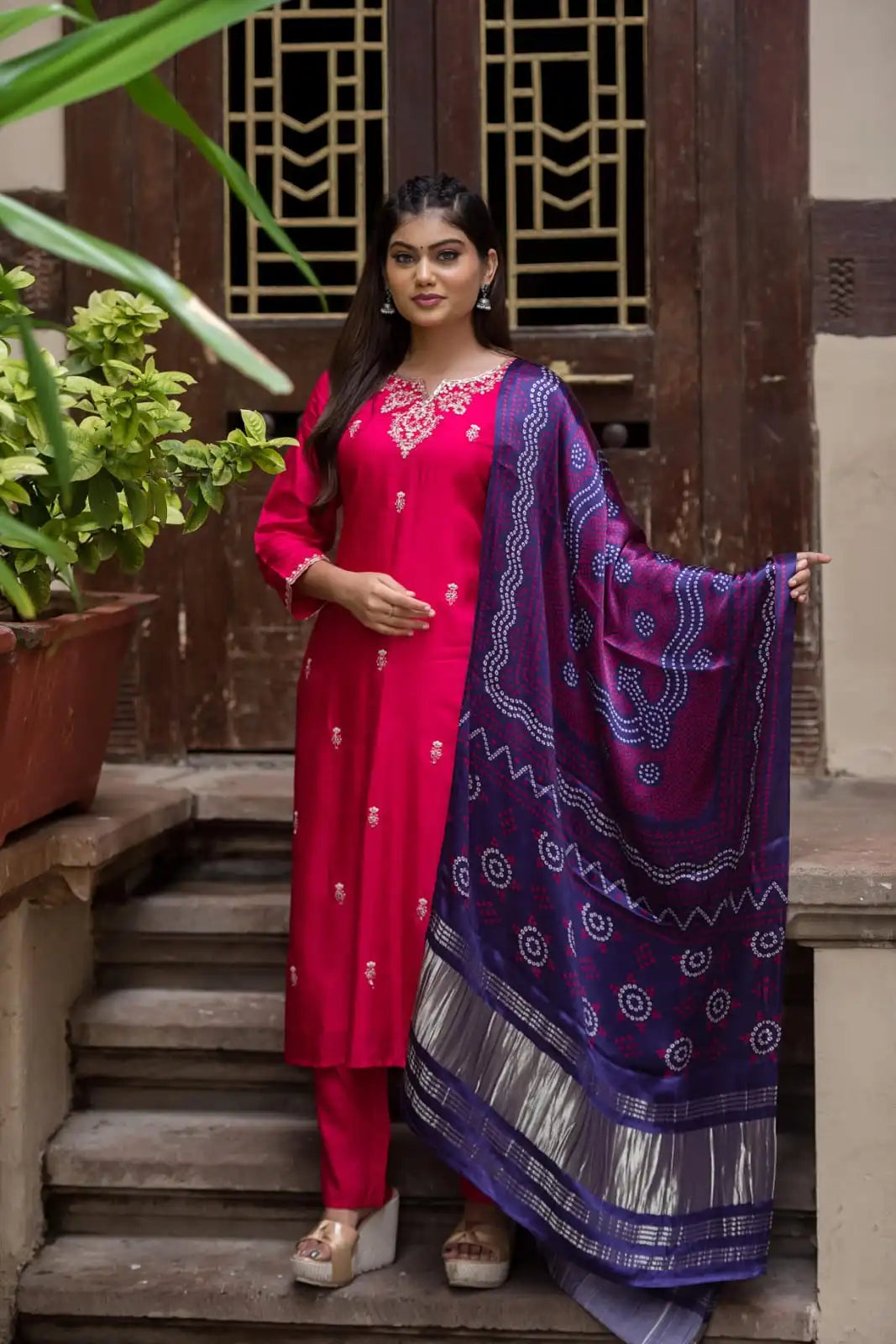 Grace Rani Pink Silk Salwar Kameez