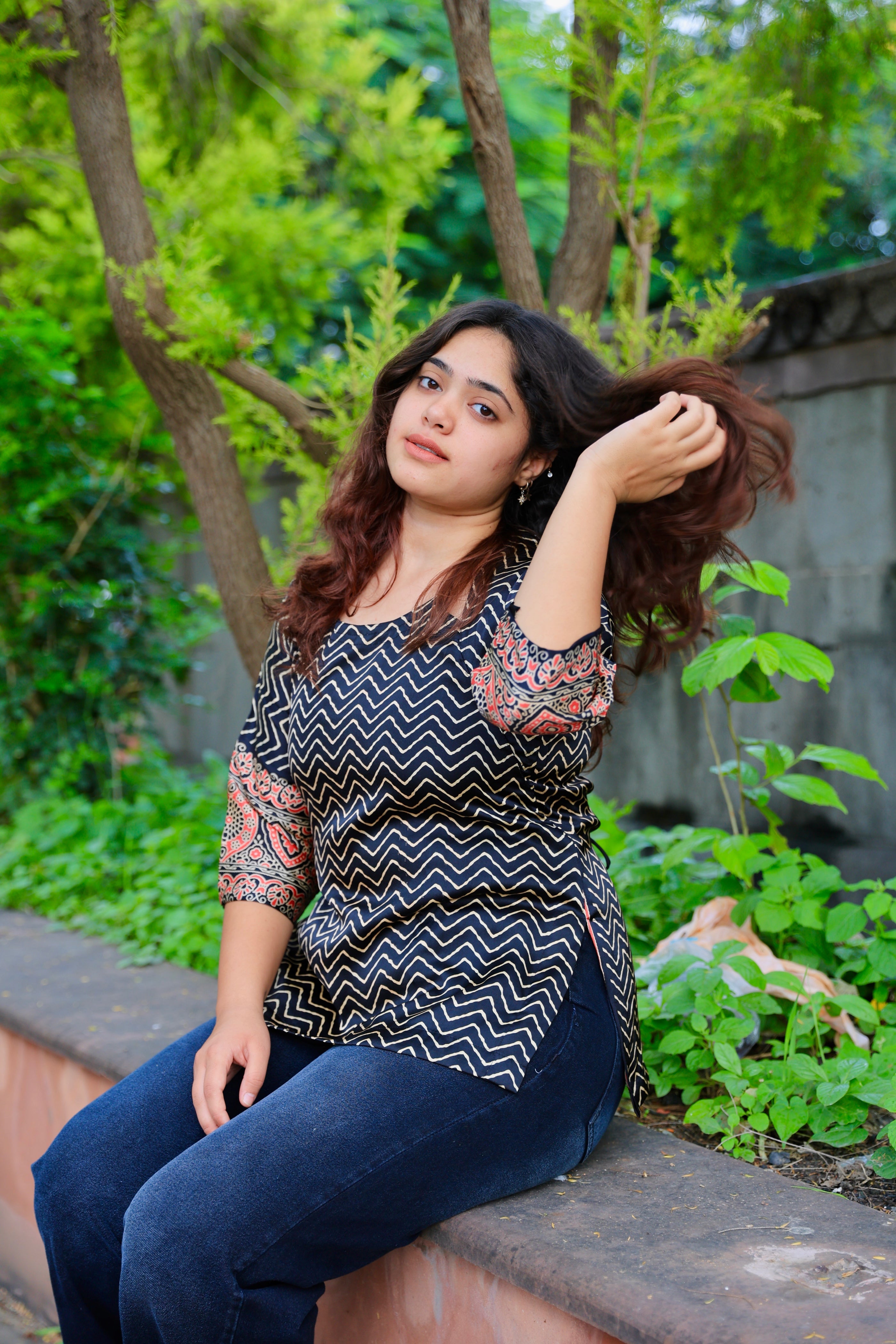 Ziya Black Silk Corset-Style Short Kurti