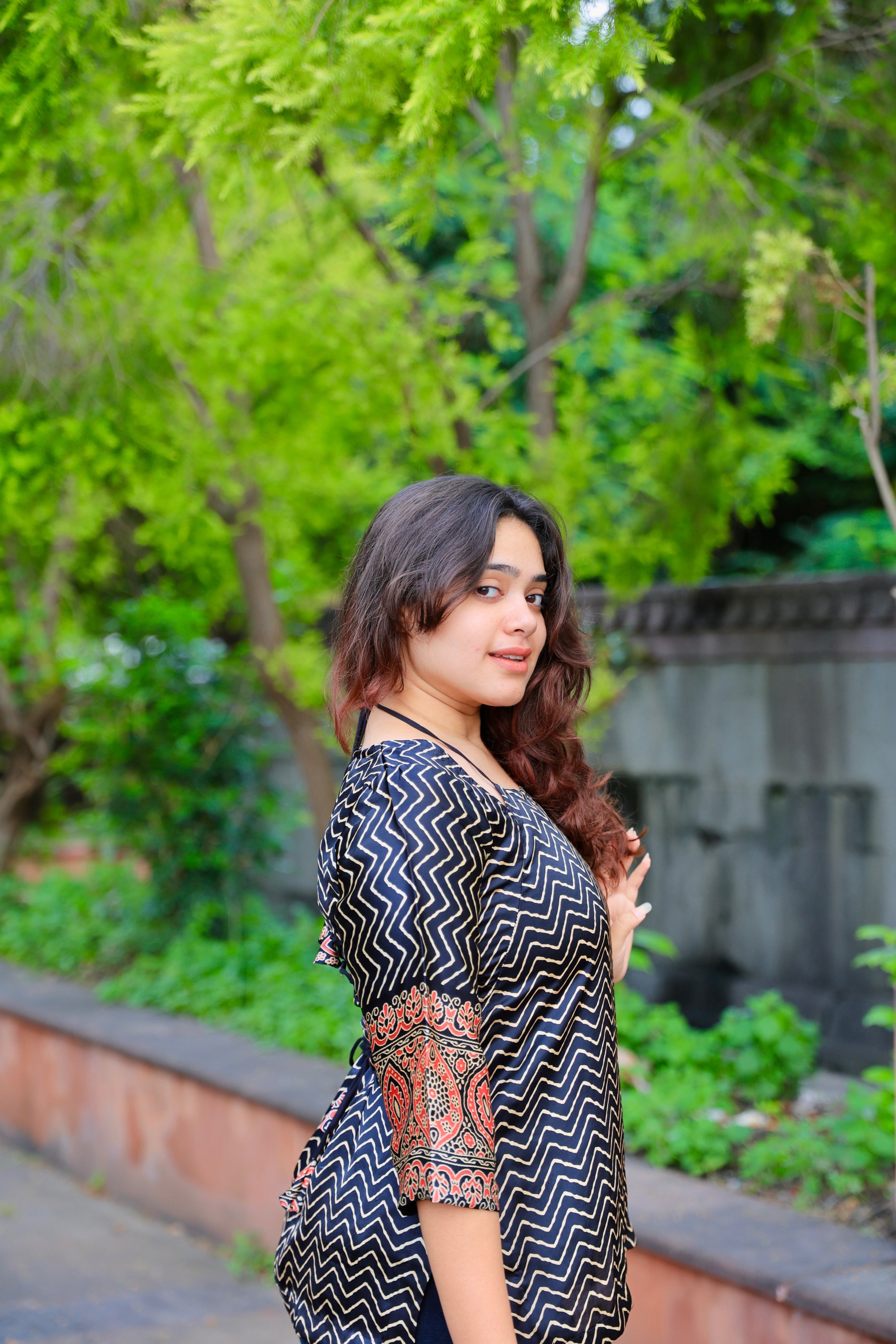 Ziya Black Silk Corset-Style Short Kurti