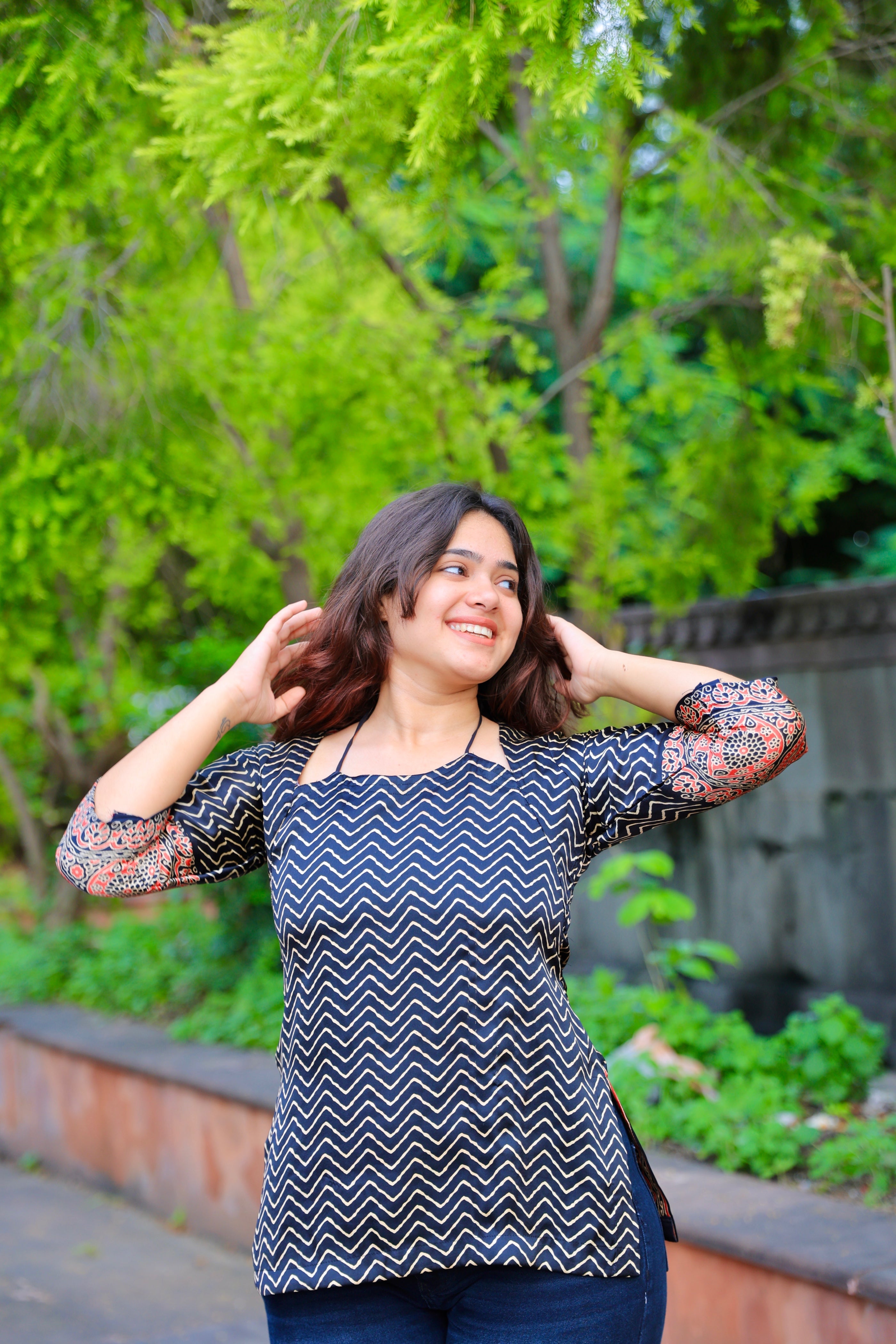 Ziya Black Silk Corset-Style Short Kurti