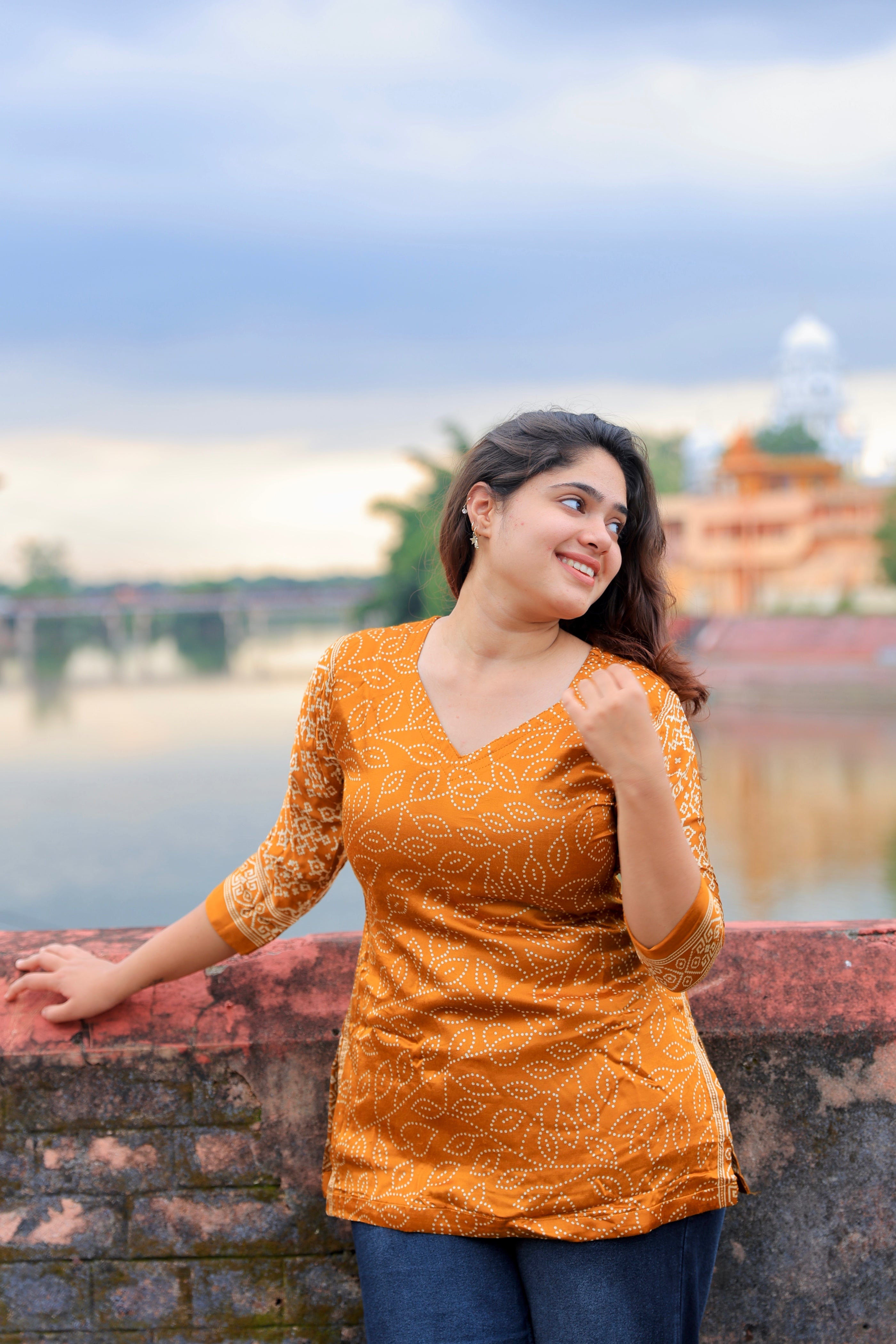 Ira Yellow Gaji Silk Corset-Style Short Kurti