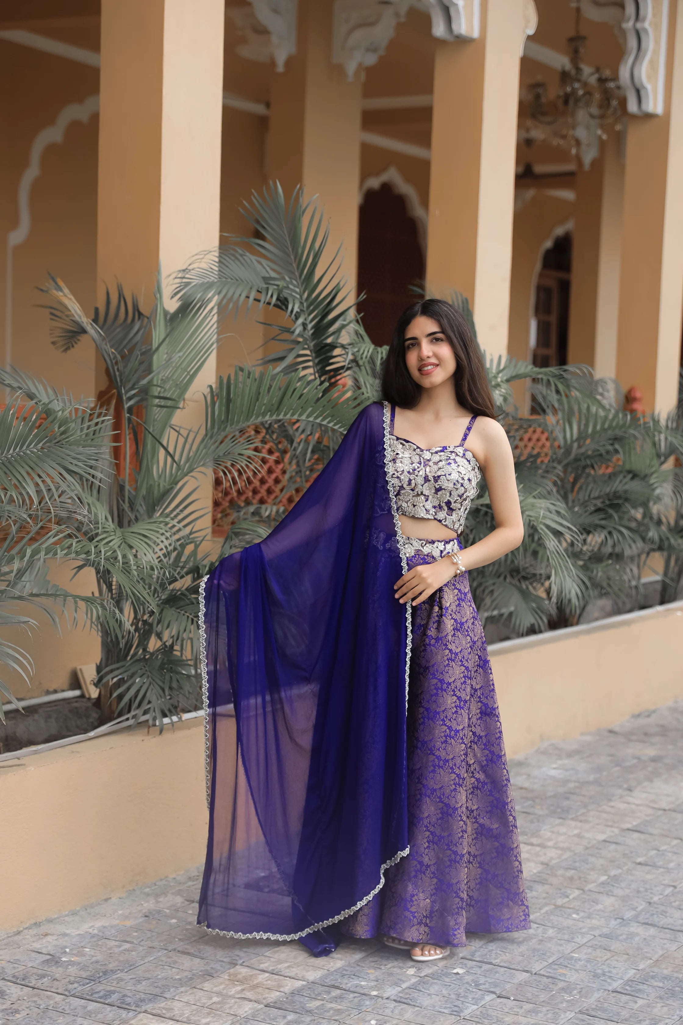 Sitara – Mirror Pearl Embroidered Brocade Palazzo Set