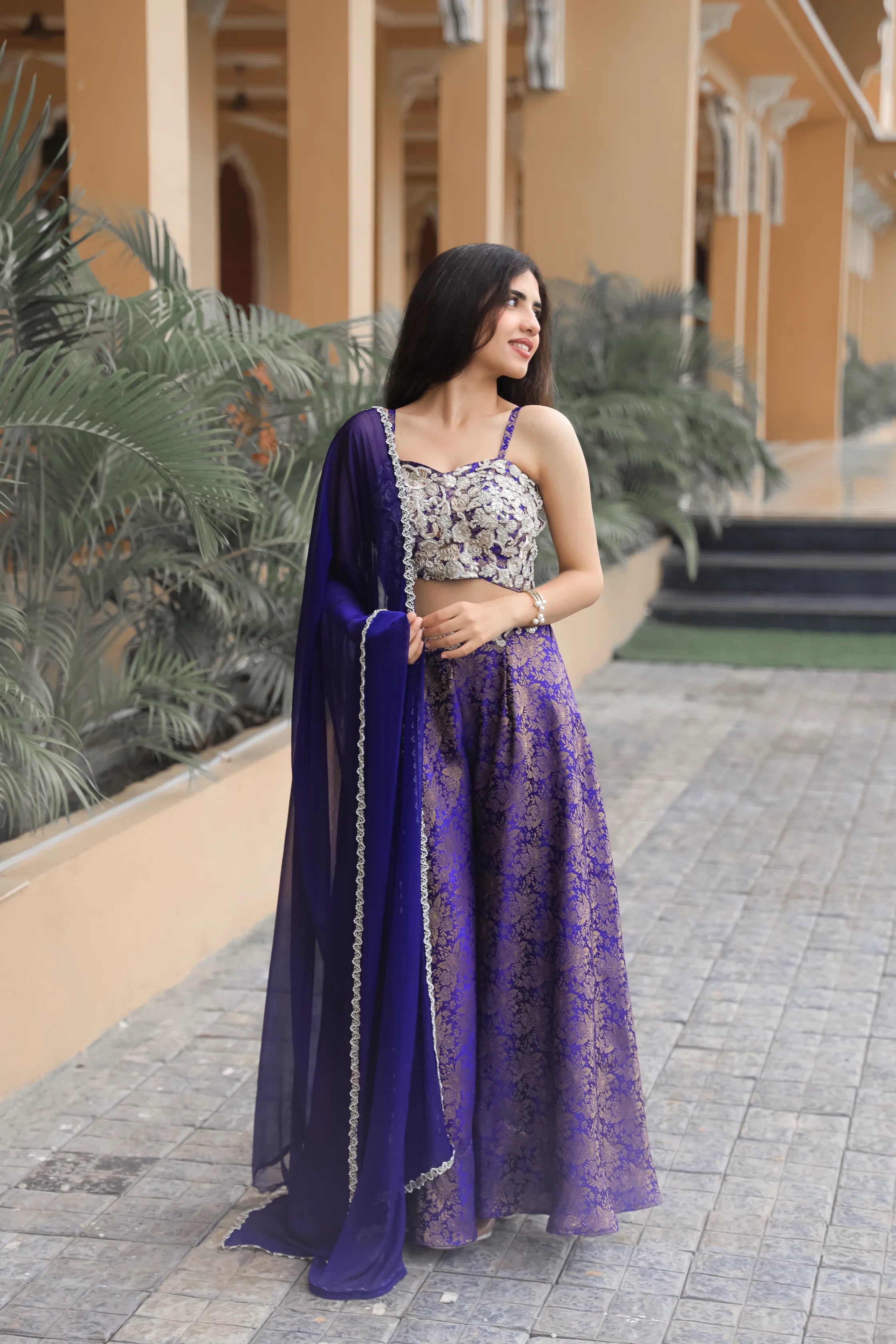 Sitara – Mirror Pearl Embroidered Brocade Palazzo Set