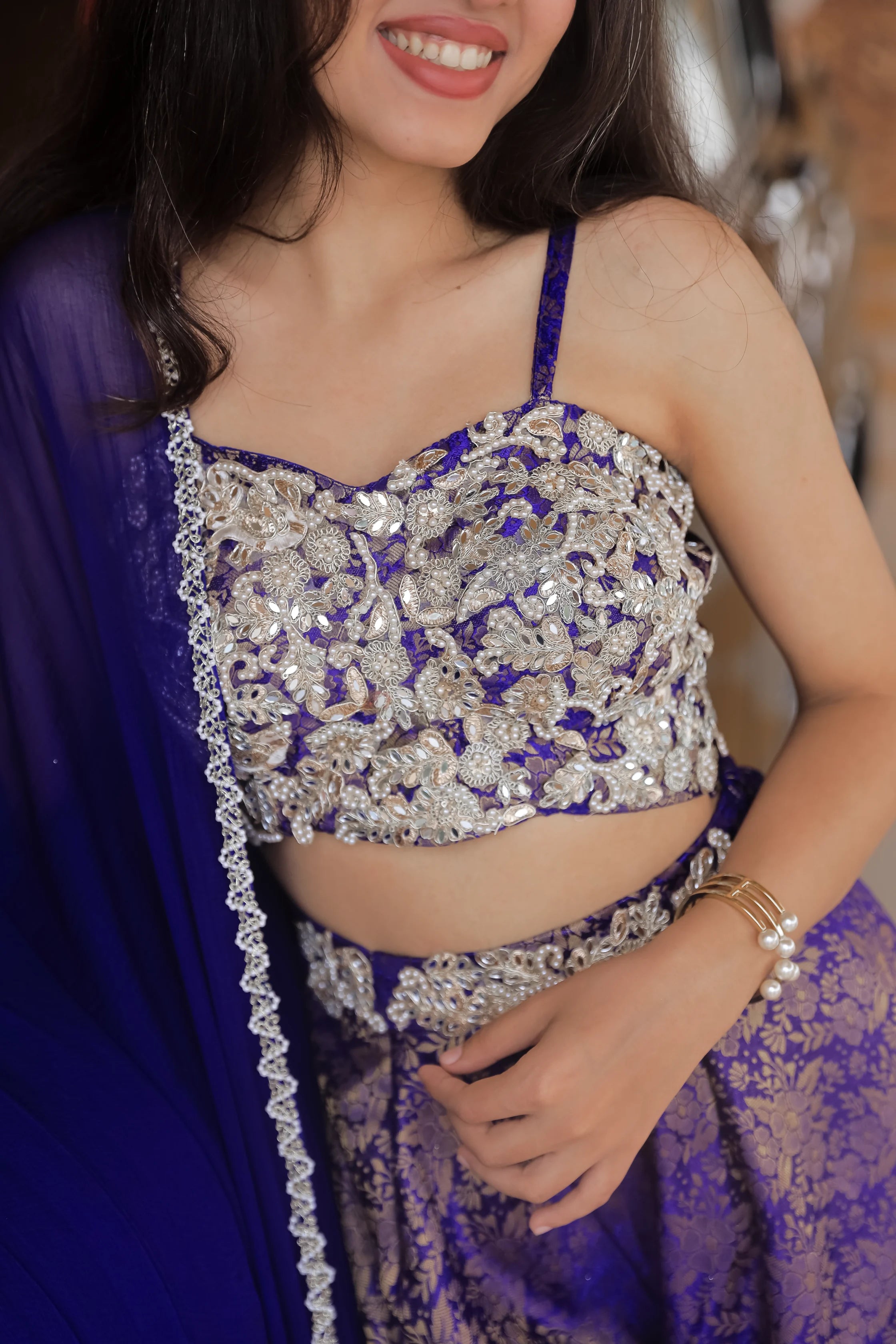 Sitara – Mirror Pearl Embroidered Brocade Palazzo Set