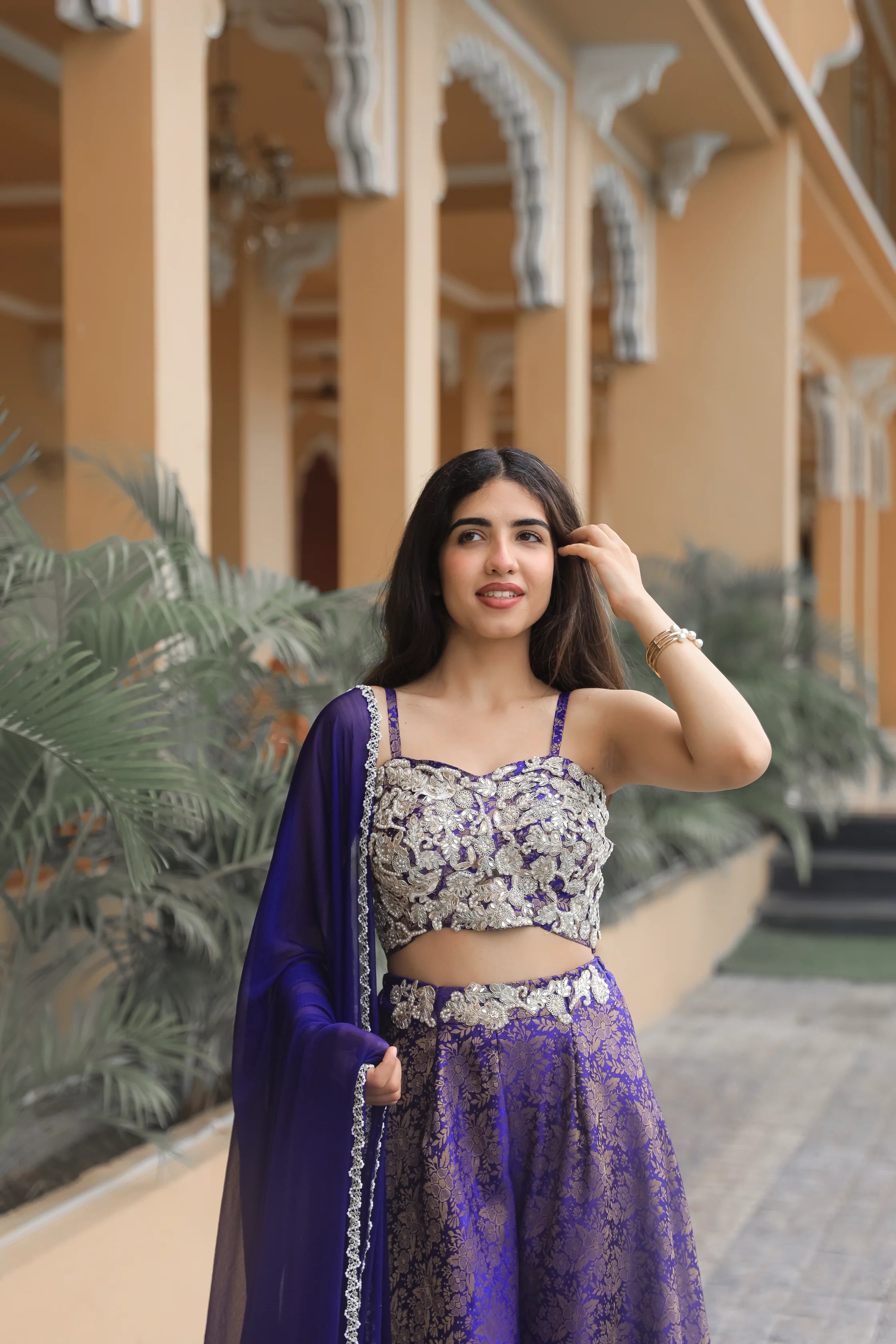 Sitara – Mirror Pearl Embroidered Brocade Palazzo Set