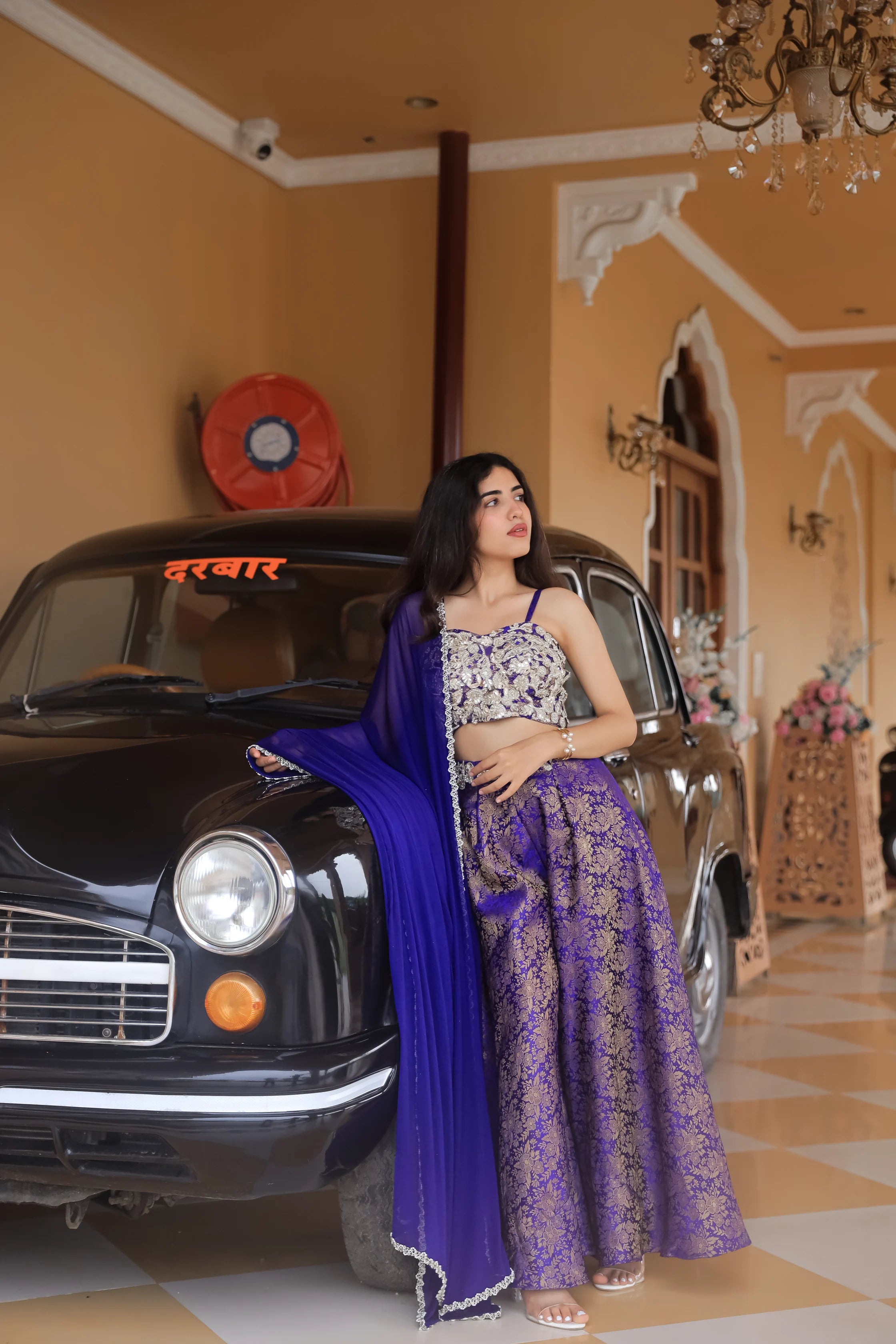 Sitara – Mirror Pearl Embroidered Brocade Palazzo Set